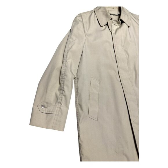 LONDON FOG Vintage Retro 90s Long Trench Business Casual Coat Mens 40R (Large) - Picture 5 of 8
